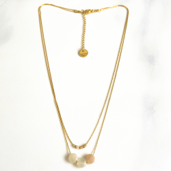 Double Pink moon necklace Mini moon