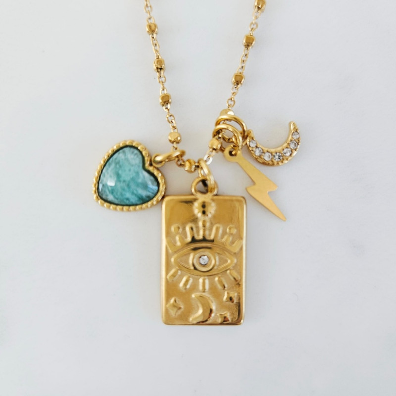 Sautoir grigris Maeva Turquoise