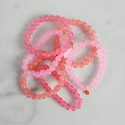 Bracelet Jellybeans élastiqué rose pour adultes