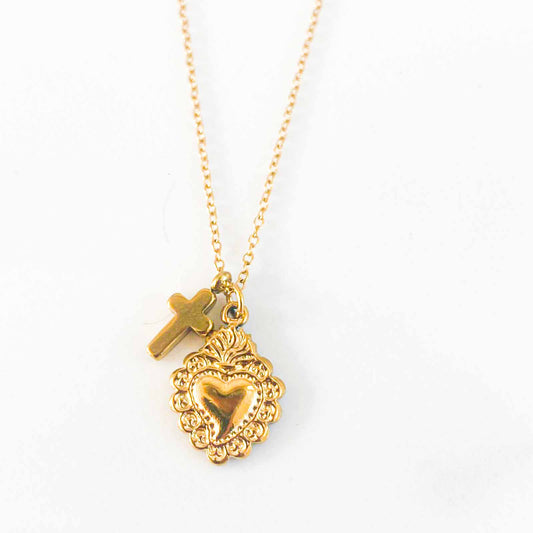Collier Chaîne Exvoto Croix Guadalupe