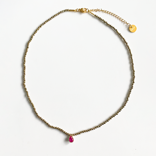 Collier simple Maharani rose