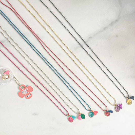 Collier bubble Lucky Trèfle Bleu