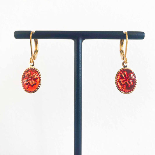 Boucle d'oreilles Mary Trèfle Rouge