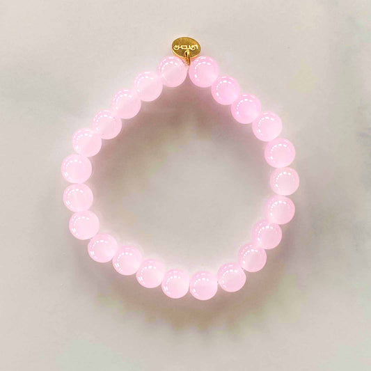 Bracelet élastiqué rose