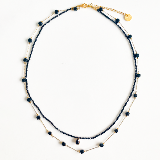 Collier double Maharani noir