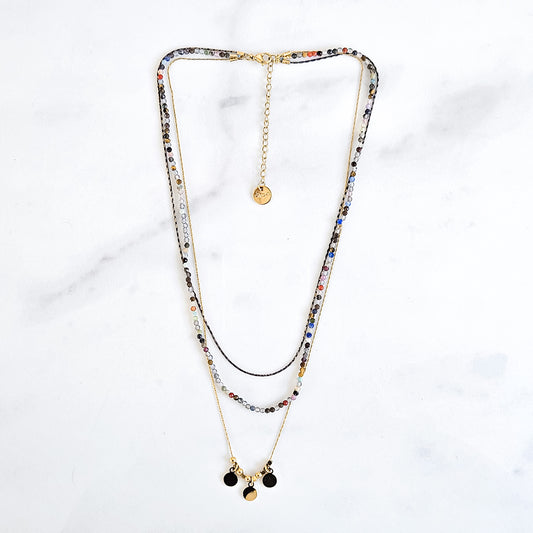 Collier triple Stone Ronds