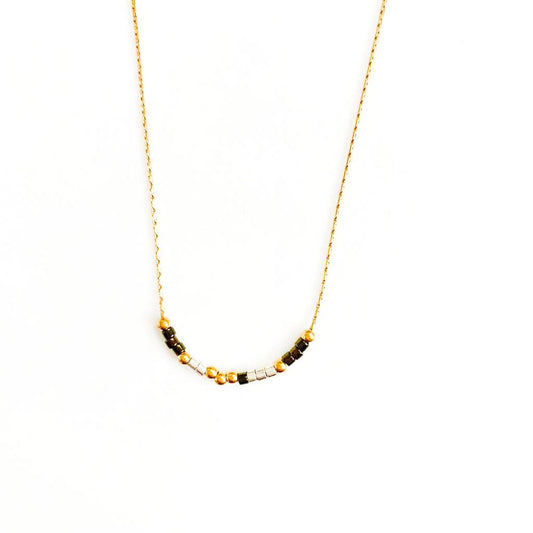 Collier simple Miyuki Brun