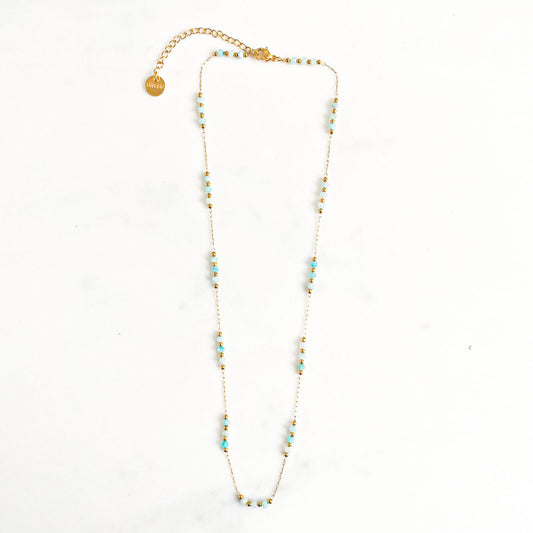 Collier mini galets turquoise amazonite