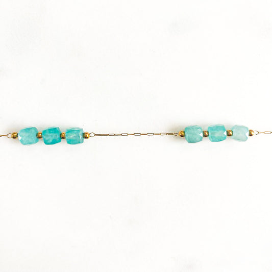 Bracelet cubes turquoise amazonite