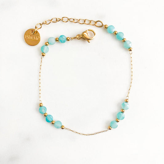 Bracelet galets turquoise amazonite