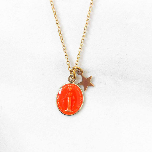 Collier Star Mary Médailles Orange