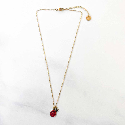 Collier Star Mary Médailles Rouge