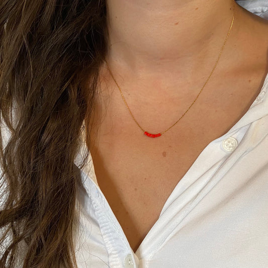 Collier Simply Square rouge