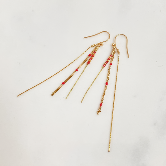 Boucles d'oreilles Anna Rouge