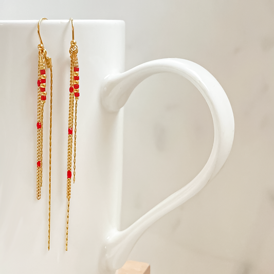 Boucles d'oreilles Anna Rouge