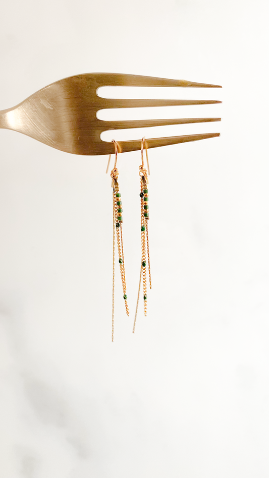 Boucles d'oreilles Anna vert