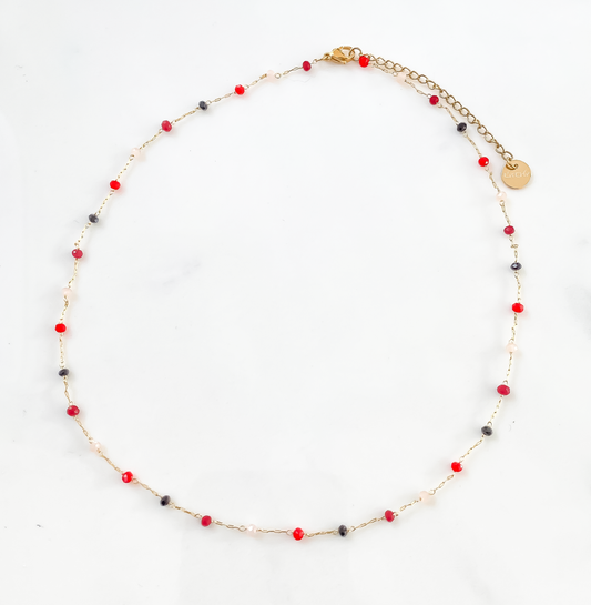 Collier Poppy Perles rouge