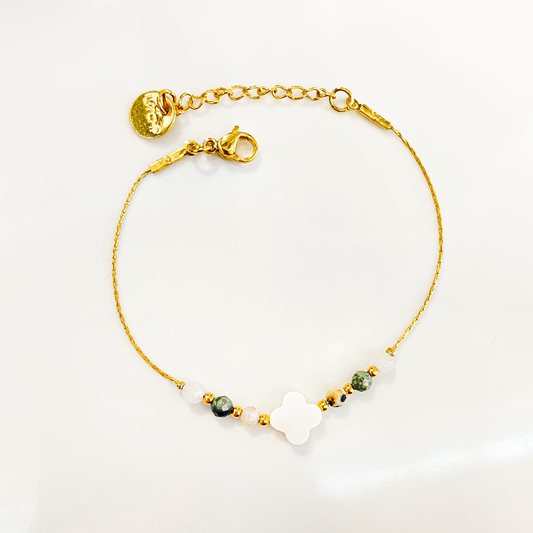 Bracelet trèfle serpentine baroque