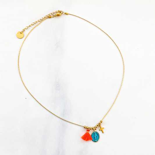 Collier Rainbow Mary Médailles précieuses Turquoise