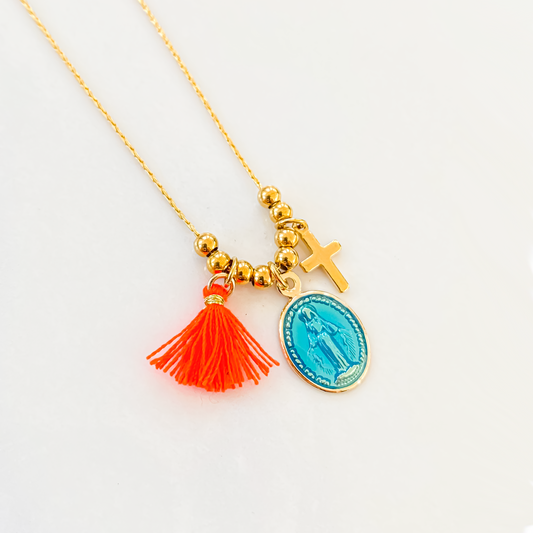 Collier Rainbow Mary Médailles précieuses Turquoise
