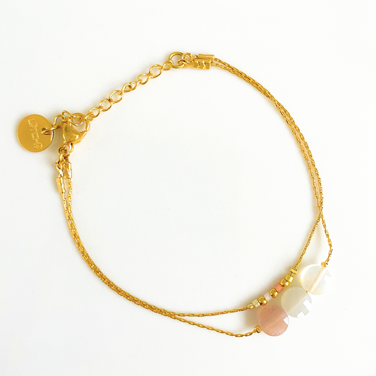 Bracelet double lune Rose Mini moon