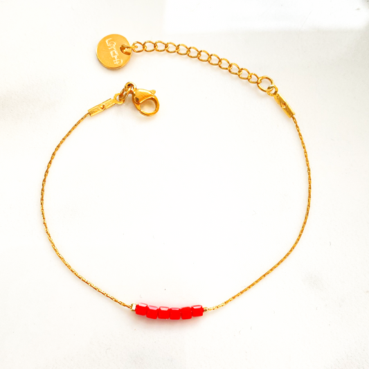 Bracelet Simply Square rouge