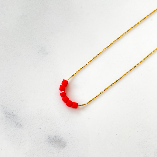 Collier Simply Square rouge