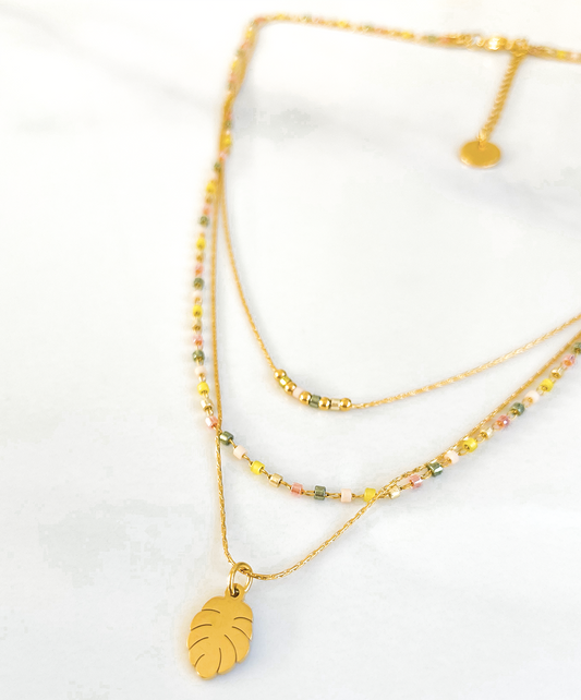 Collier Miyuki Triple Sable